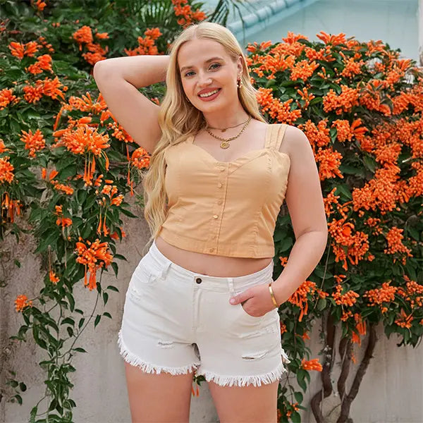 ✨✨Women's Casual Mid Rise Denim Shorts - Ripped & Stretch