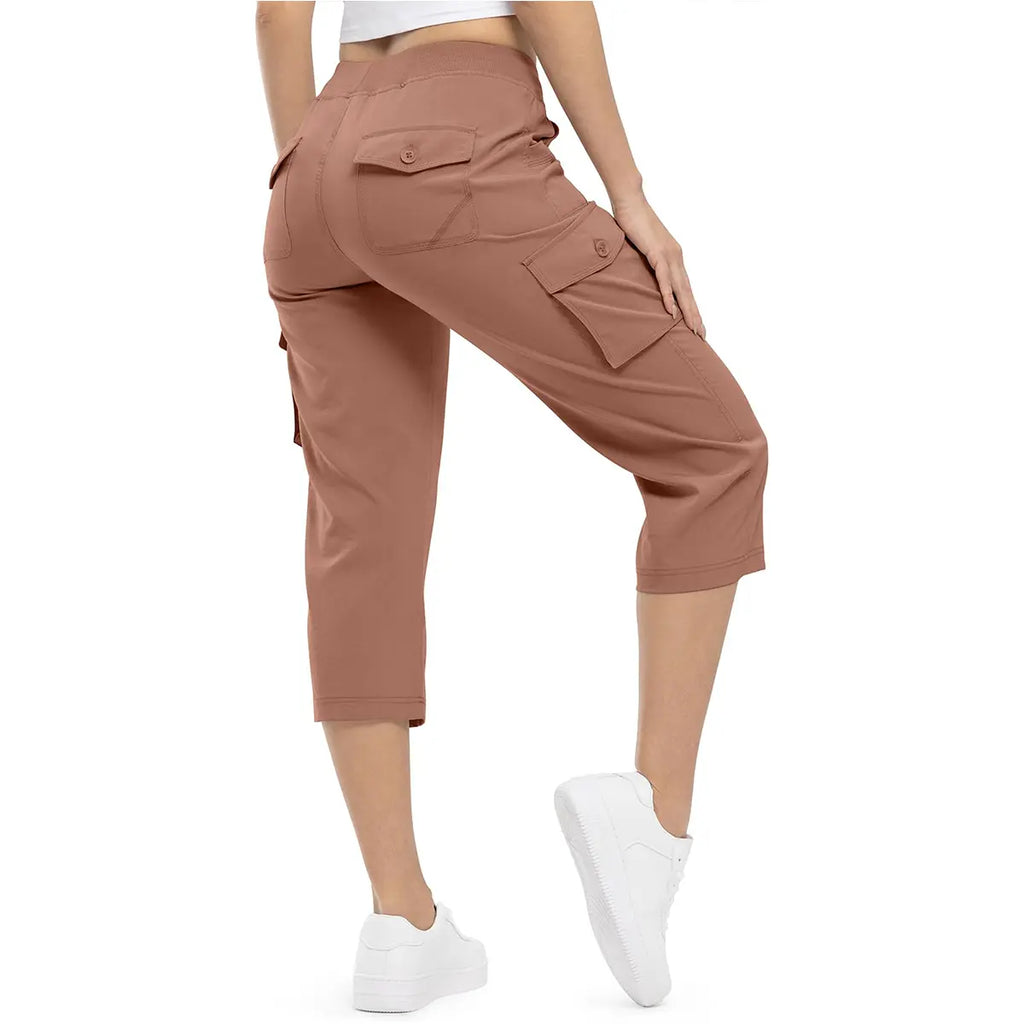 ✨✨Womens Lightweight Capris Hiking Pants 6 Pockets Quick Dry Cargo Outdoor Trip Loose Shorts COMFY  MOMS OVER 30