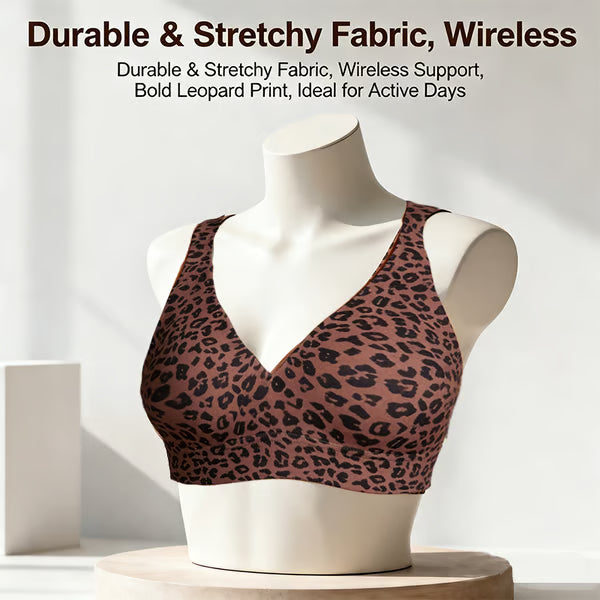🏆Super Firming Leopard Print Jelly Bra | Women Wirefree Bras 👍No More Sagging Breasts