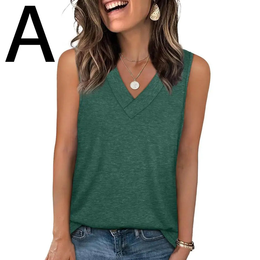 ✨✨Women's Summer V Neck Tank Tops - Trendy Sleeveless Tee