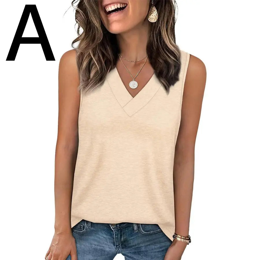 ✨✨Women's Summer V Neck Tank Tops - Trendy Sleeveless Tee