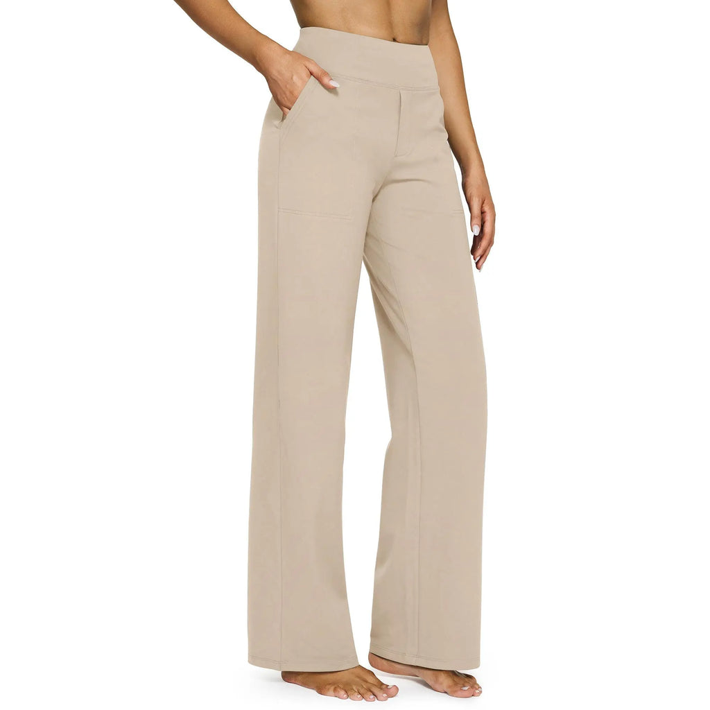 ✨✨Women's High Waist Wide Leg Yoga Pants - Soft Stretch, Pockets, Curvy Plus-Size Clothes, Business Casual Pants for Women, Chic Daily Outfit EverGoing 2026