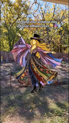 ✨💃 Stevie Nicks 🤘 Handmade Stained Glass Spinning Suncatcher