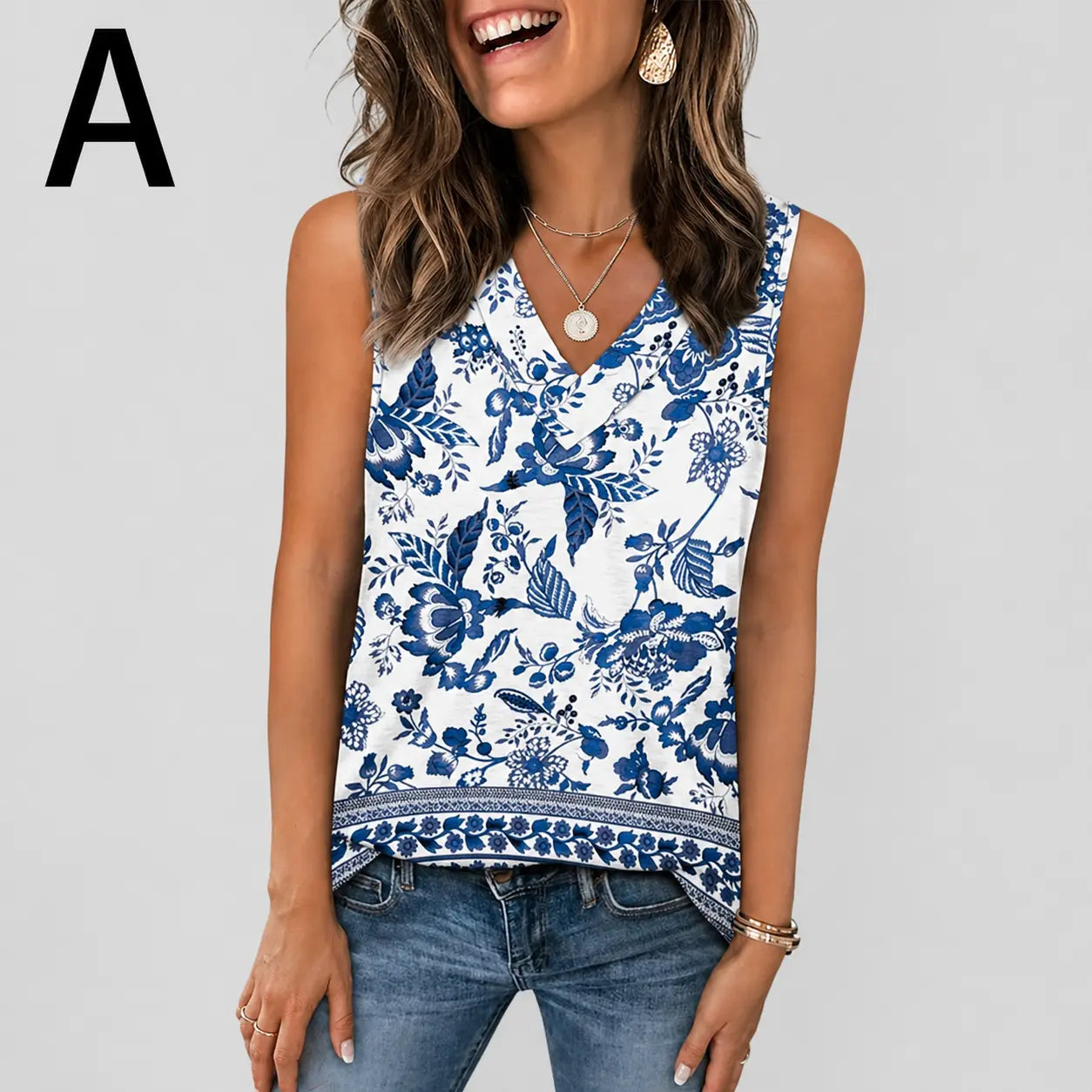 ✨✨Women's Summer V Neck Tank Tops - Trendy Sleeveless Tee