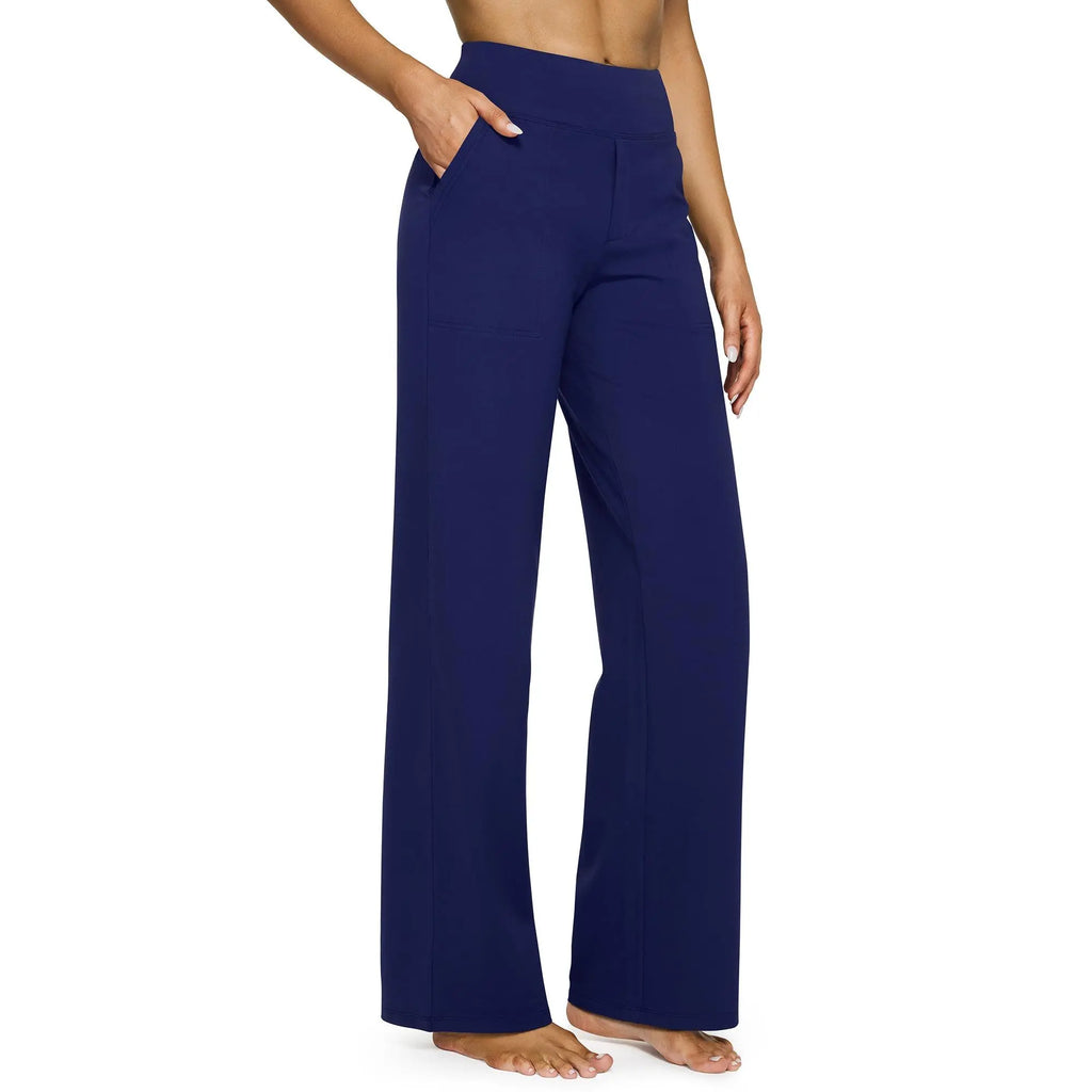 ✨✨Women's High Waist Wide Leg Yoga Pants - Soft Stretch, Pockets, Curvy Plus-Size Clothes, Business Casual Pants for Women, Chic Daily Outfit EverGoing 2026