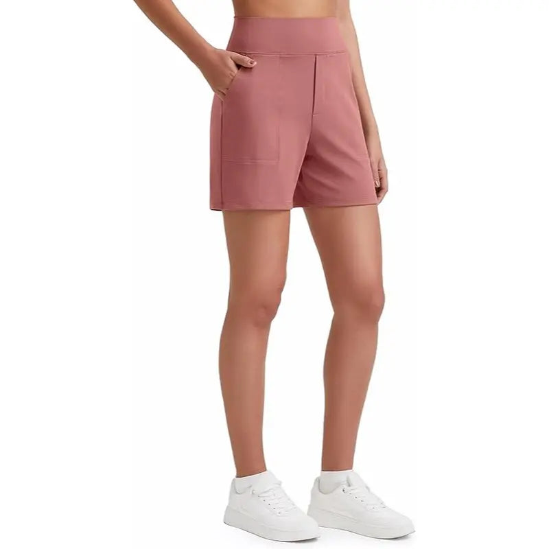 ✨✨Womens High Waist Wide Leg Yoga Shorts 4"/5" Inseam Casual Comfy Pocket Shorts Workout Lounge