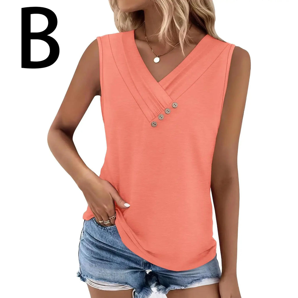 ✨✨Women's Summer V Neck Tank Tops - Trendy Sleeveless Tee