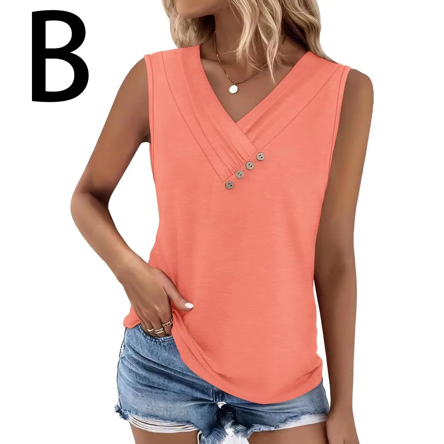 ✨✨Women's Summer V Neck Tank Tops - Trendy Sleeveless Tee