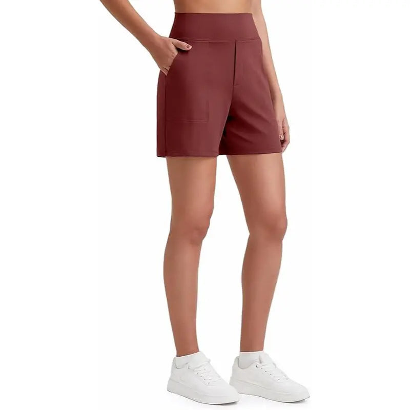 ✨✨Womens High Waist Wide Leg Yoga Shorts 4"/5" Inseam Casual Comfy Pocket Shorts Workout Lounge