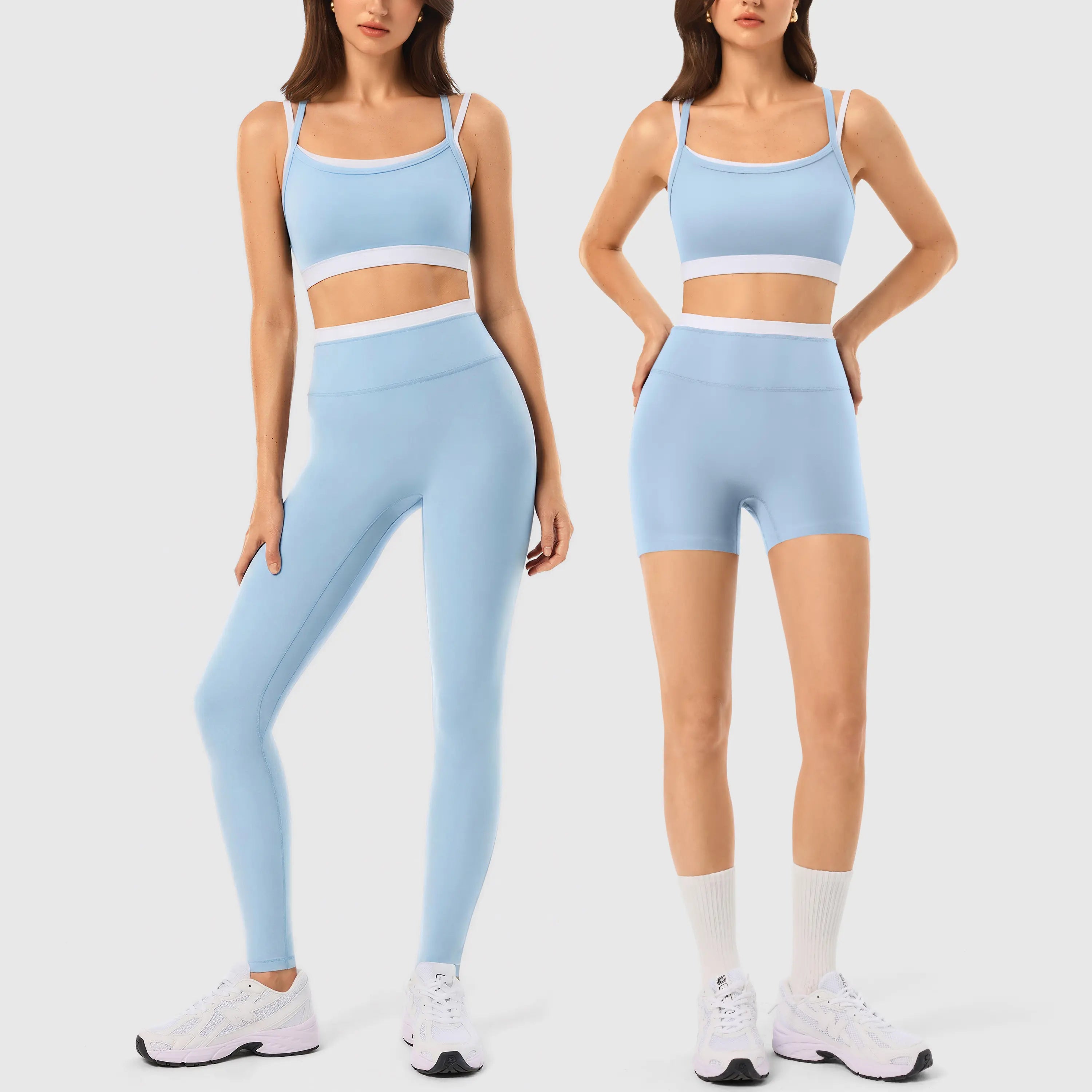 ✨✨Women's 2-Piece Matching Workout Set, Women's Clothes with Seamless Yoga Leggings & Padded Sports Bra for Gym Athletic Use