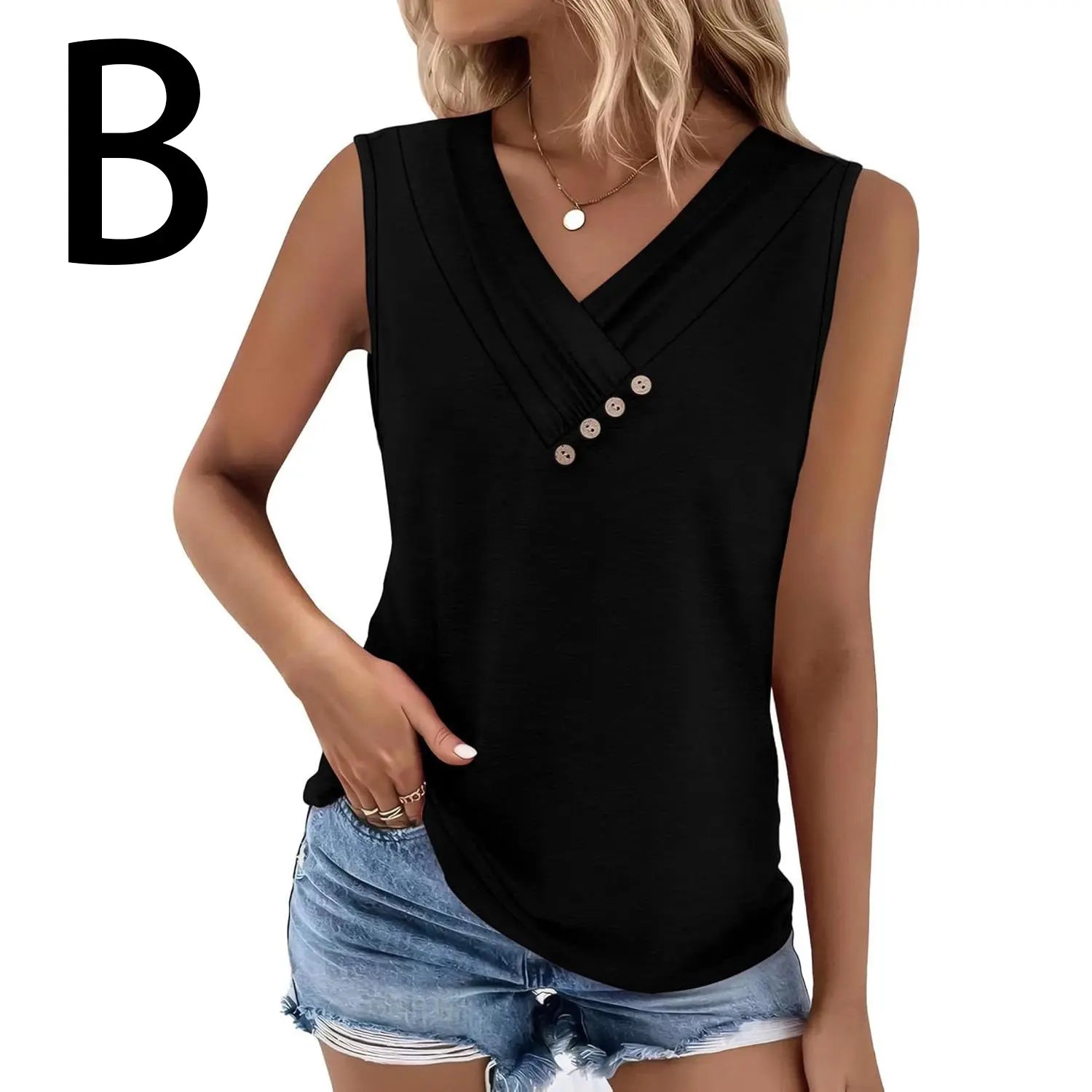 ✨✨Women's Summer V Neck Tank Tops - Trendy Sleeveless Tee