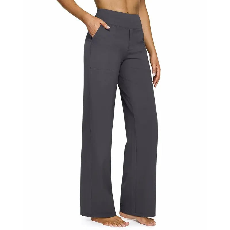 ✨✨Women's High Waist Wide Leg Yoga Pants - Soft Stretch, Pockets, Curvy Plus-Size Clothes, Business Casual Pants for Women, Chic Daily Outfit EverGoing 2026