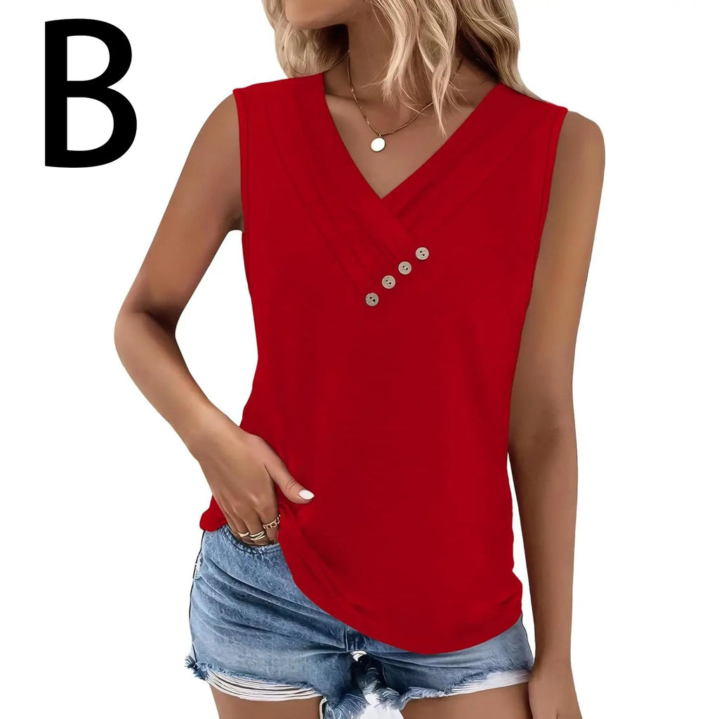 ✨✨Women's Summer V Neck Tank Tops - Trendy Sleeveless Tee