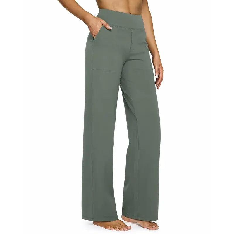 ✨✨Women's High Waist Wide Leg Yoga Pants - Soft Stretch, Pockets, Curvy Plus-Size Clothes, Business Casual Pants for Women, Chic Daily Outfit EverGoing 2026