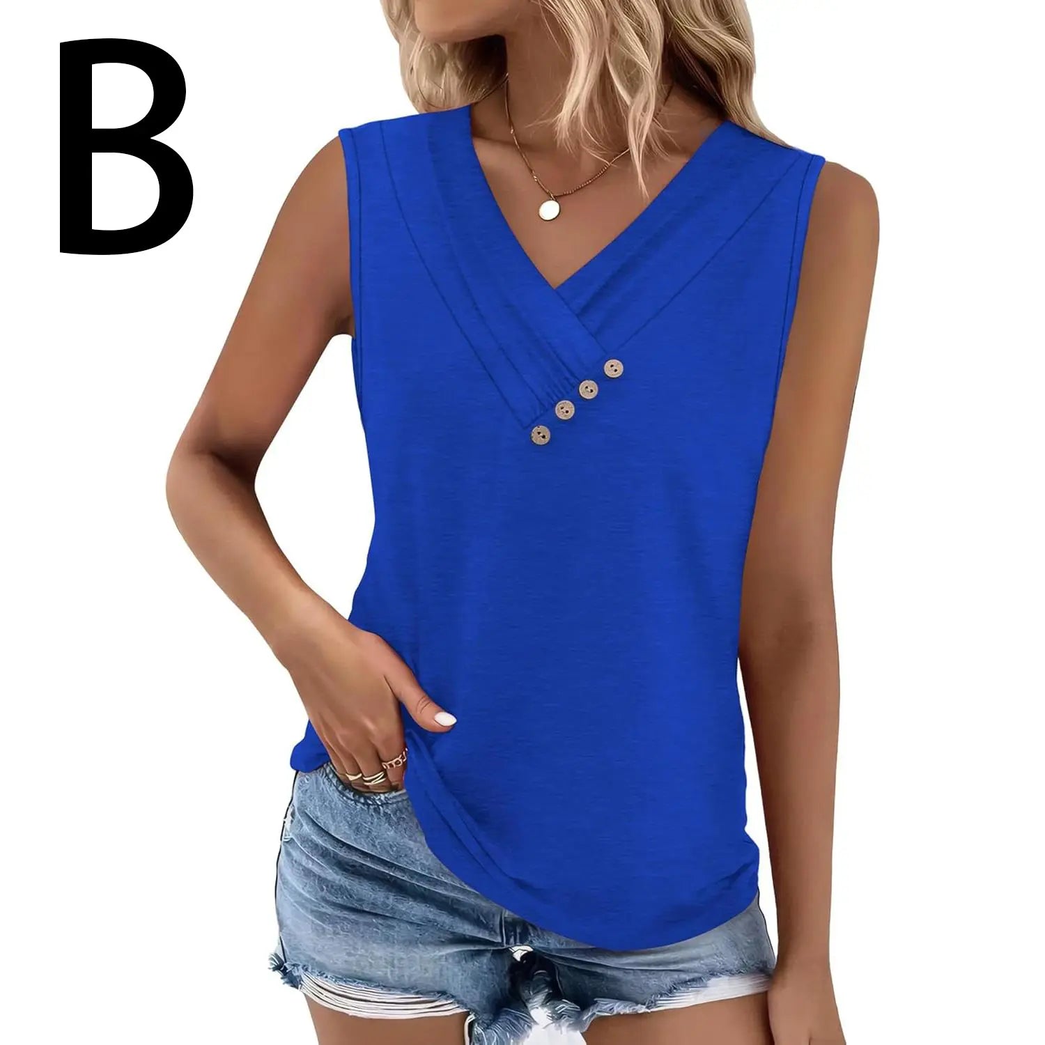 ✨✨Women's Summer V Neck Tank Tops - Trendy Sleeveless Tee