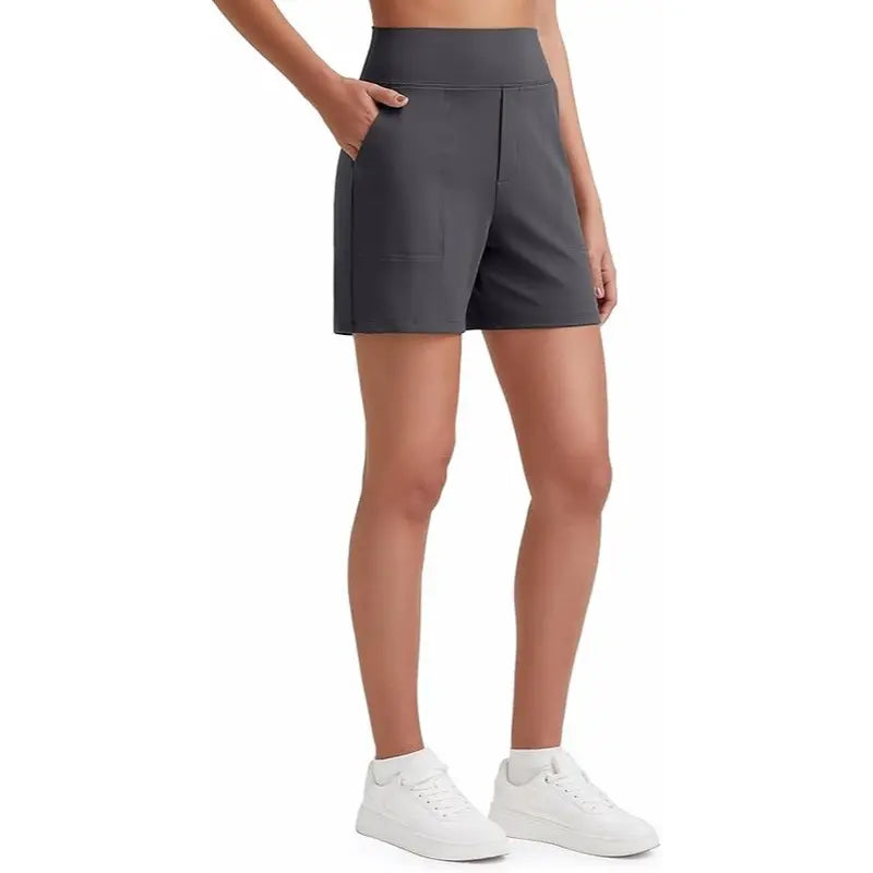 ✨✨Womens High Waist Wide Leg Yoga Shorts 4"/5" Inseam Casual Comfy Pocket Shorts Workout Lounge