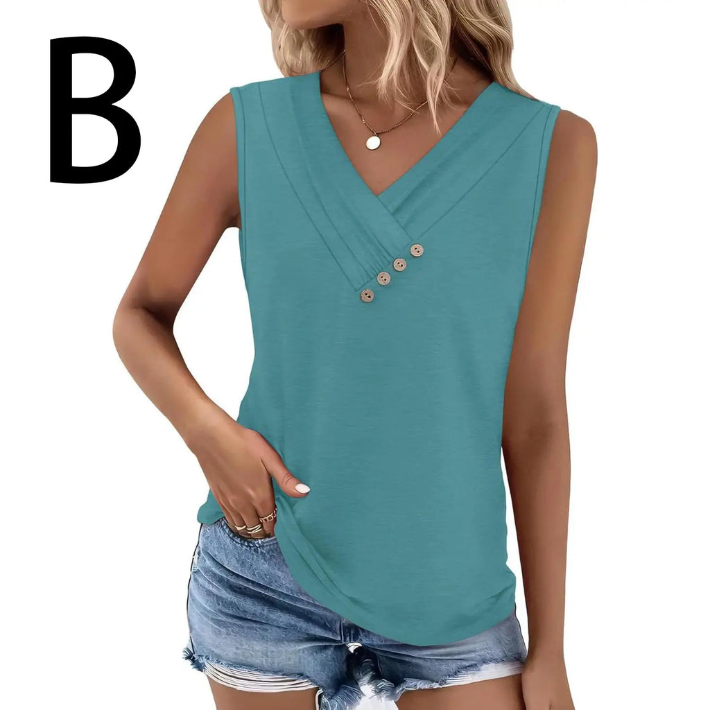 ✨✨Women's Summer V Neck Tank Tops - Trendy Sleeveless Tee