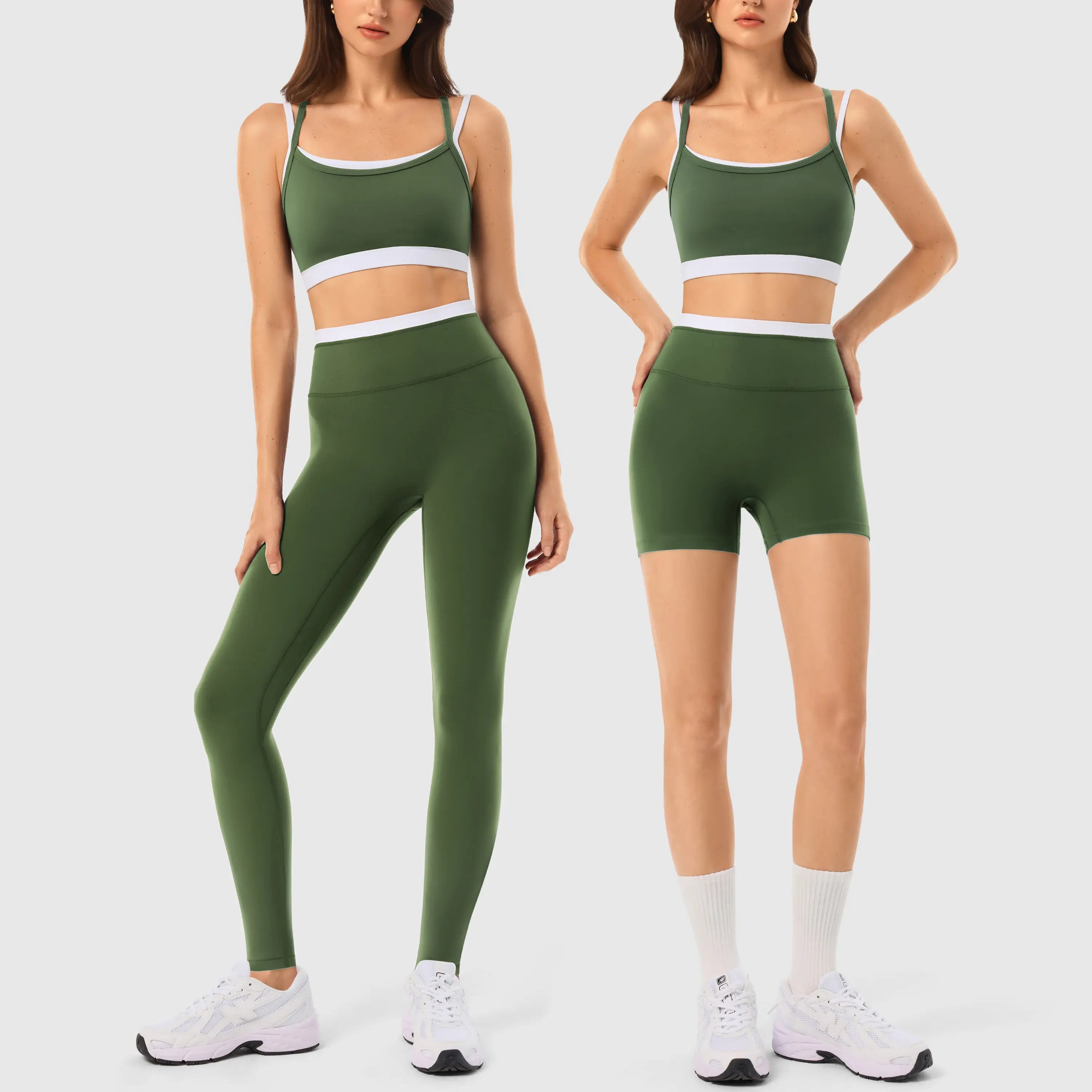✨✨Women's 2-Piece Matching Workout Set, Women's Clothes with Seamless Yoga Leggings & Padded Sports Bra for Gym Athletic Use
