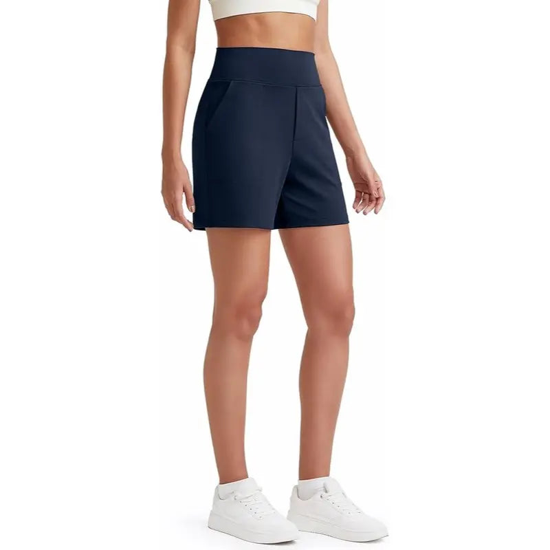 ✨✨Womens High Waist Wide Leg Yoga Shorts 4"/5" Inseam Casual Comfy Pocket Shorts Workout Lounge