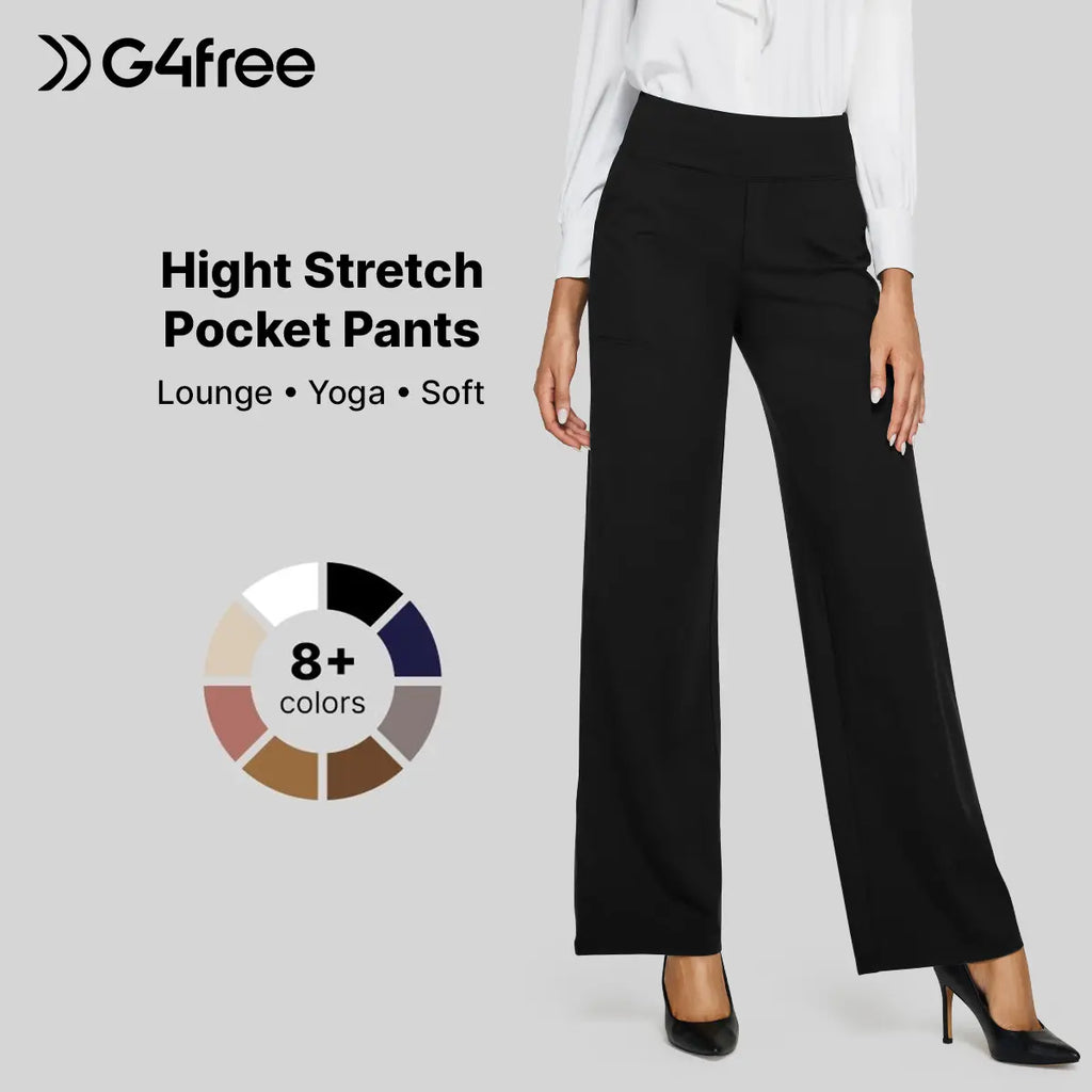 ✨✨Women's High Waist Wide Leg Yoga Pants - Soft Stretch, Pockets, Curvy Plus-Size Clothes, Business Casual Pants for Women, Chic Daily Outfit EverGoing 2026