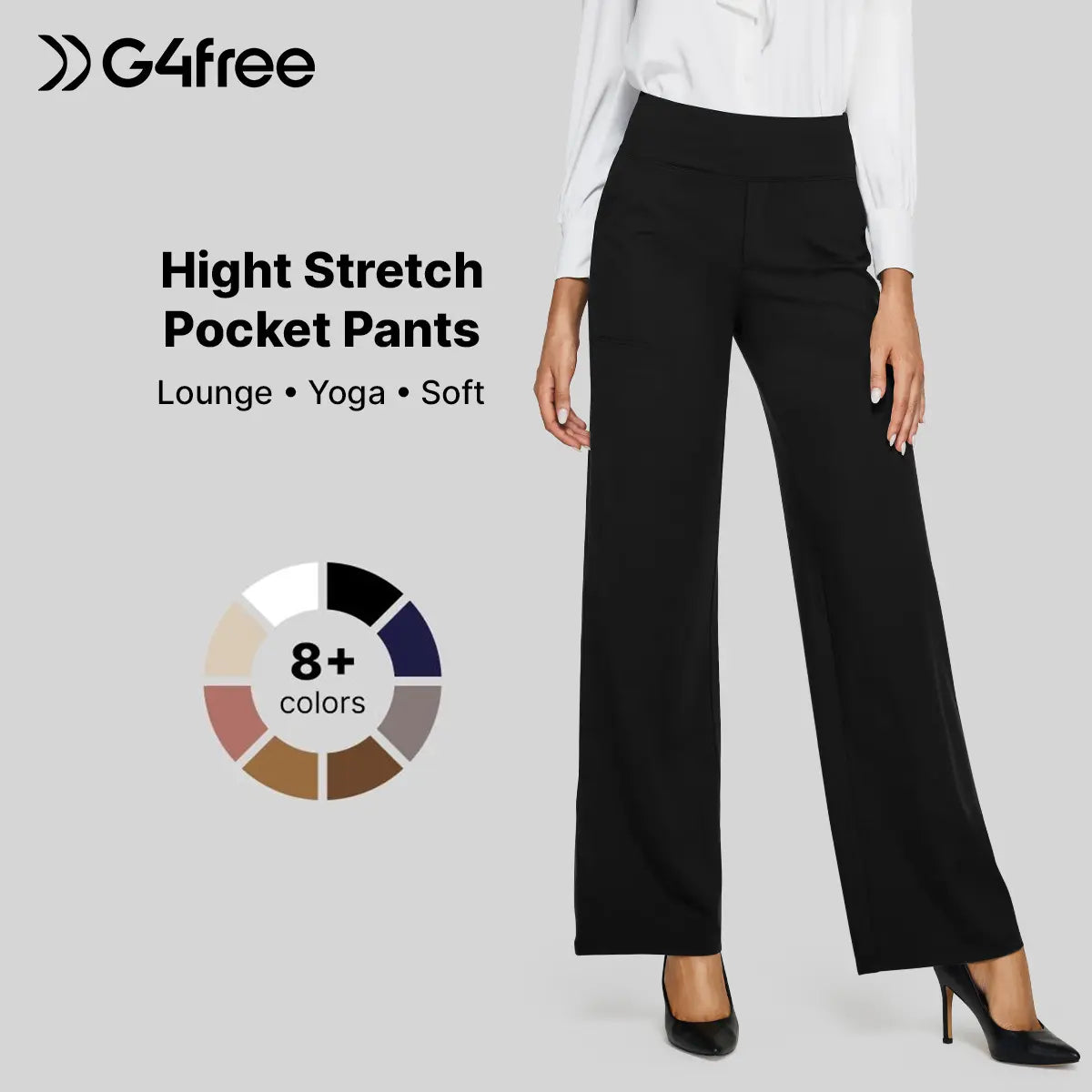 ✨✨Women's High Waist Wide Leg Yoga Pants - Soft Stretch, Pockets, Curvy Plus-Size Clothes, Business Casual Pants for Women, Chic Daily Outfit EverGoing 2026