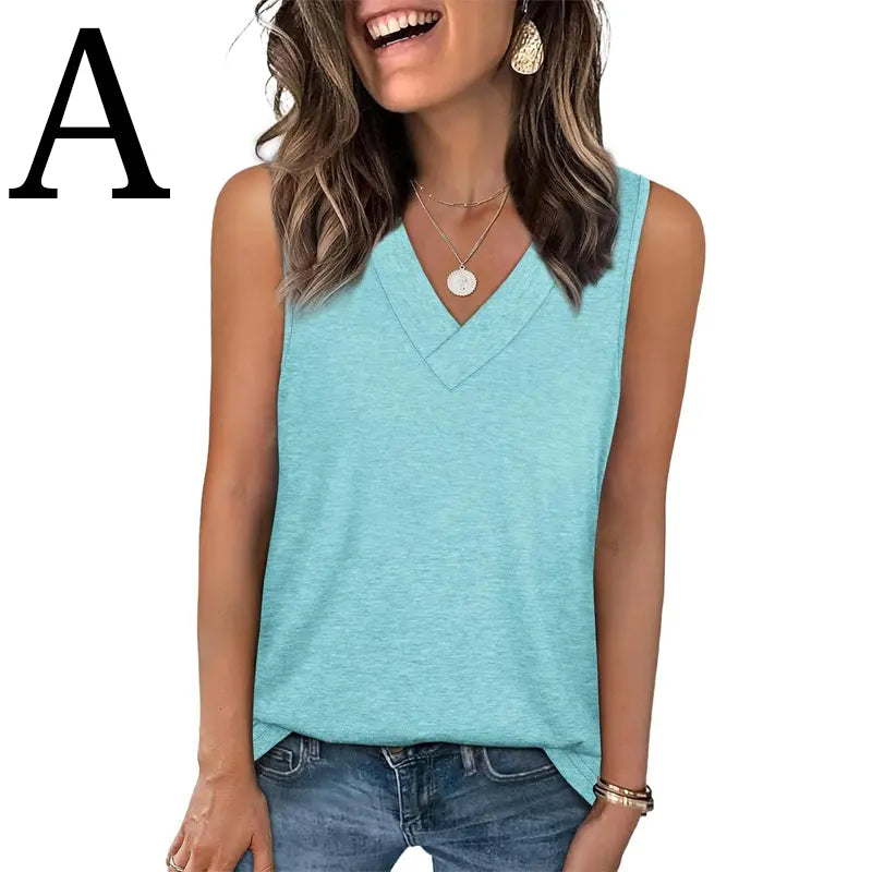 ✨✨Women's Summer V Neck Tank Tops - Trendy Sleeveless Tee