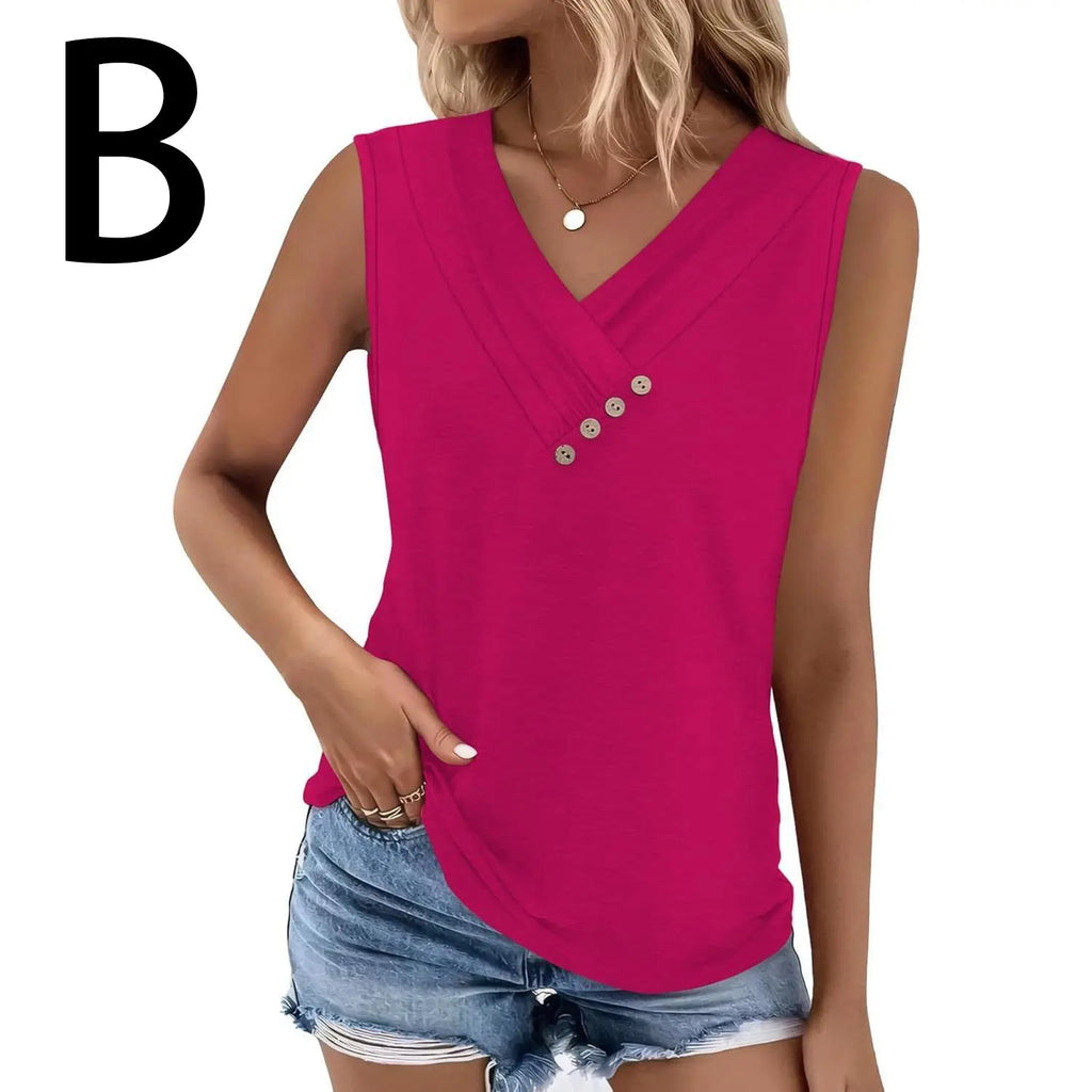 ✨✨Women's Summer V Neck Tank Tops - Trendy Sleeveless Tee