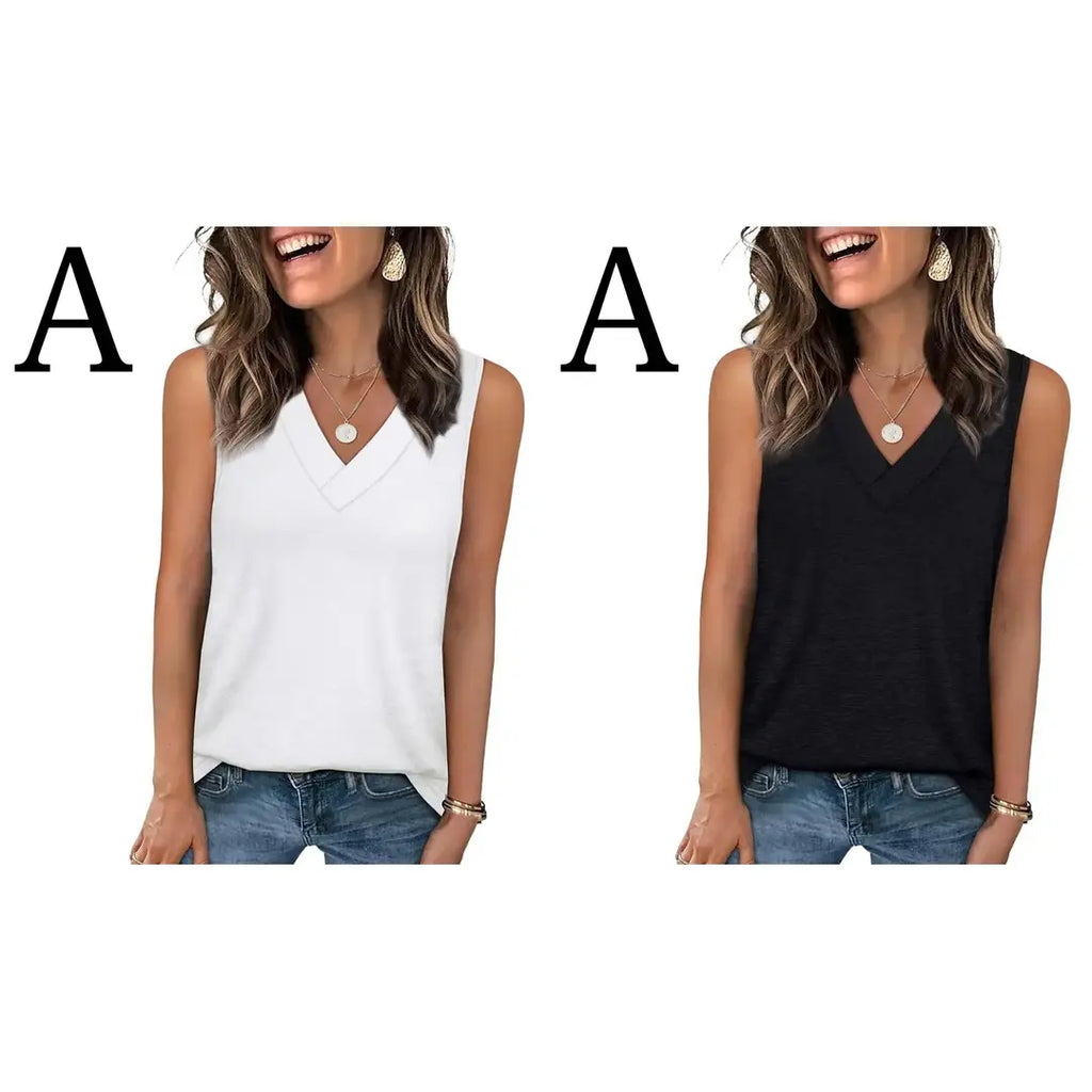 ✨✨Women's Summer V Neck Tank Tops - Trendy Sleeveless Tee