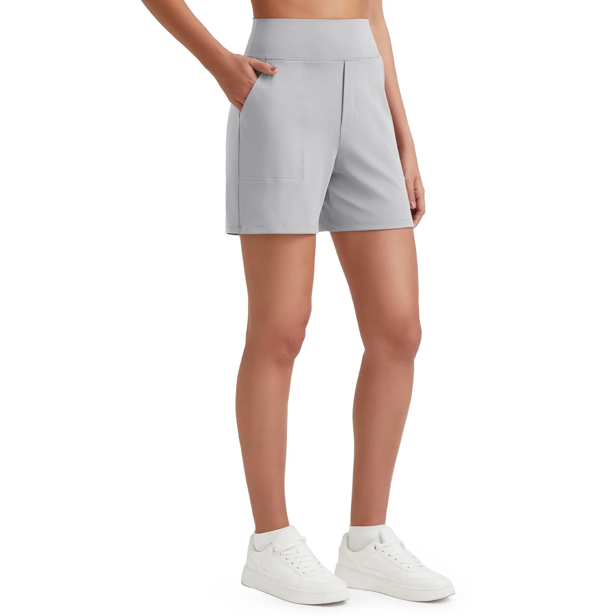✨✨Womens High Waist Wide Leg Yoga Shorts 4"/5" Inseam Casual Comfy Pocket Shorts Workout Lounge