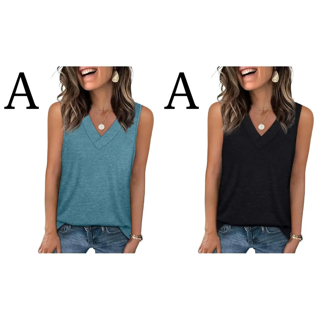✨✨Women's Summer V Neck Tank Tops - Trendy Sleeveless Tee