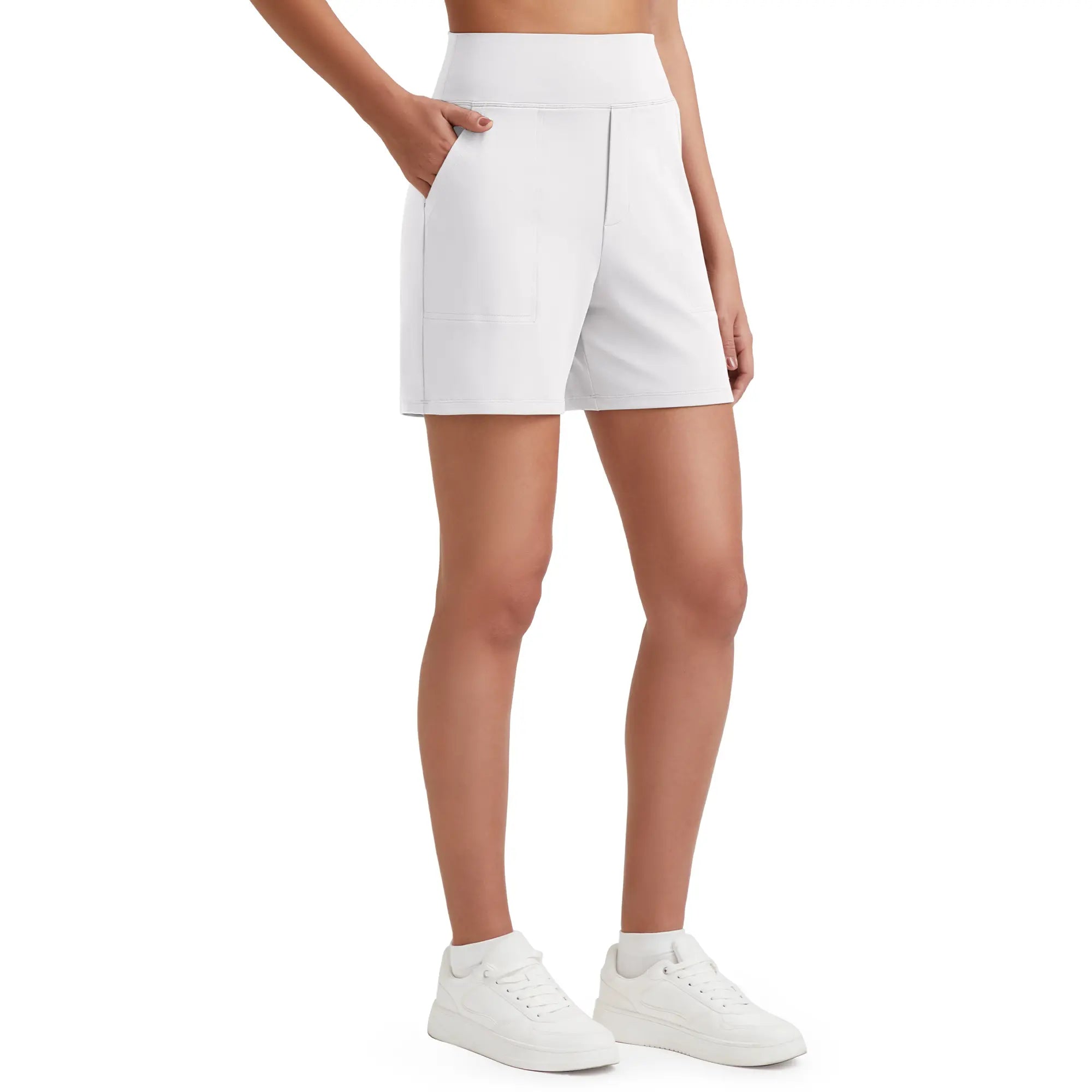✨✨Womens High Waist Wide Leg Yoga Shorts 4"/5" Inseam Casual Comfy Pocket Shorts Workout Lounge