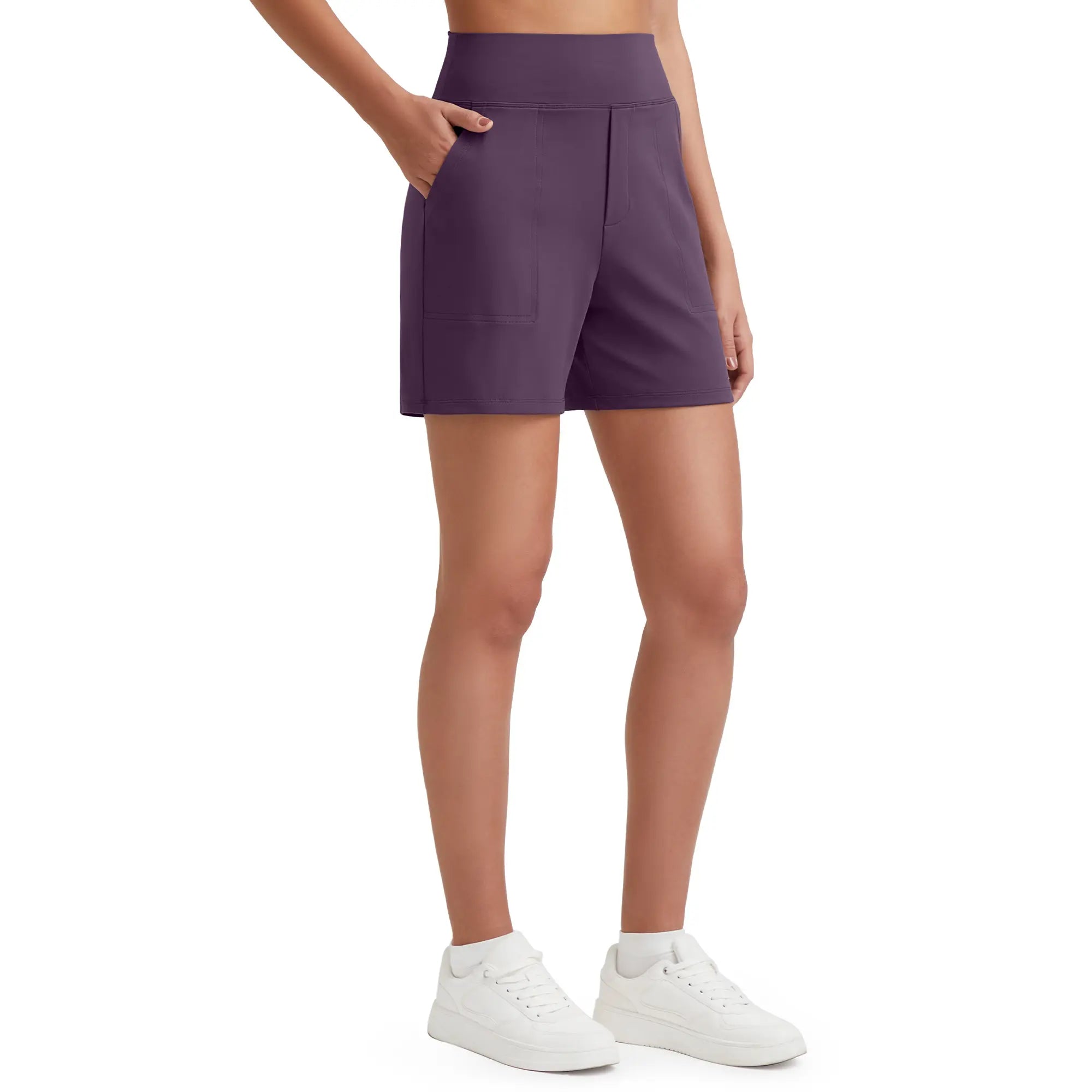 ✨✨Womens High Waist Wide Leg Yoga Shorts 4"/5" Inseam Casual Comfy Pocket Shorts Workout Lounge