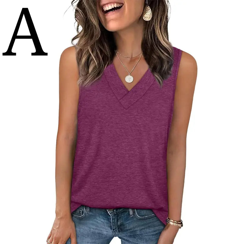 ✨✨Women's Summer V Neck Tank Tops - Trendy Sleeveless Tee