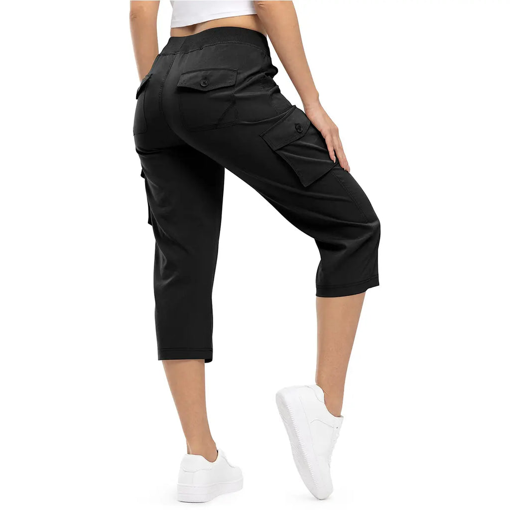 ✨✨Womens Lightweight Capris Hiking Pants 6 Pockets Quick Dry Cargo Outdoor Trip Loose Shorts COMFY  MOMS OVER 30