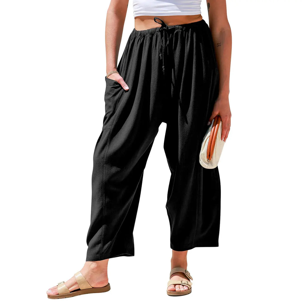 ✨✨Women's Linen Wide Leg Pants - Casual Palazzo Harem