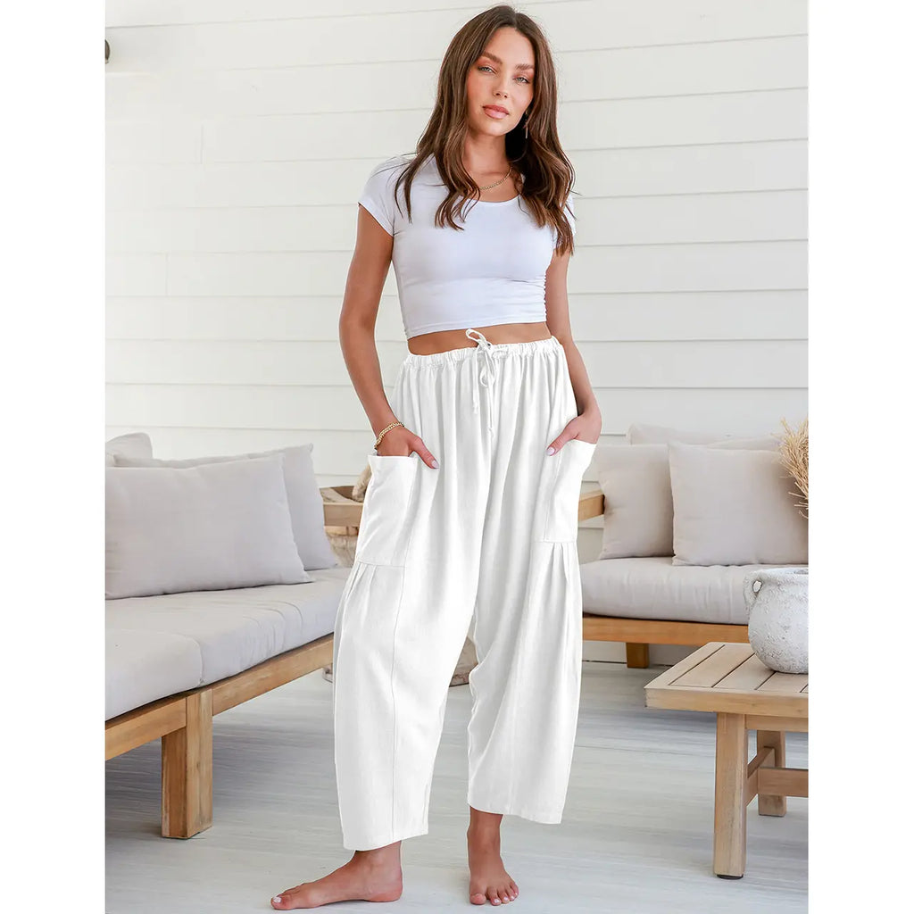 ✨✨Women's Linen Wide Leg Pants - Casual Palazzo Harem