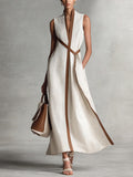 ✨✨Buy 2 Pcs Free Shipping - Women's Stand-up Collar Sleeveless Casual Loose Cotton And Linen Dress