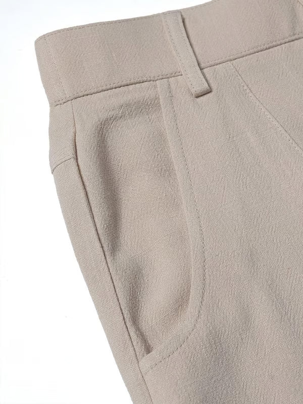 ✨✨Women's Cotton Linen Palazzo Pants Summer Flowy Wide Straight Leg Beach Trousers With Pocket Casual Solid Color Soft Elastic High Waist Lounge Pants