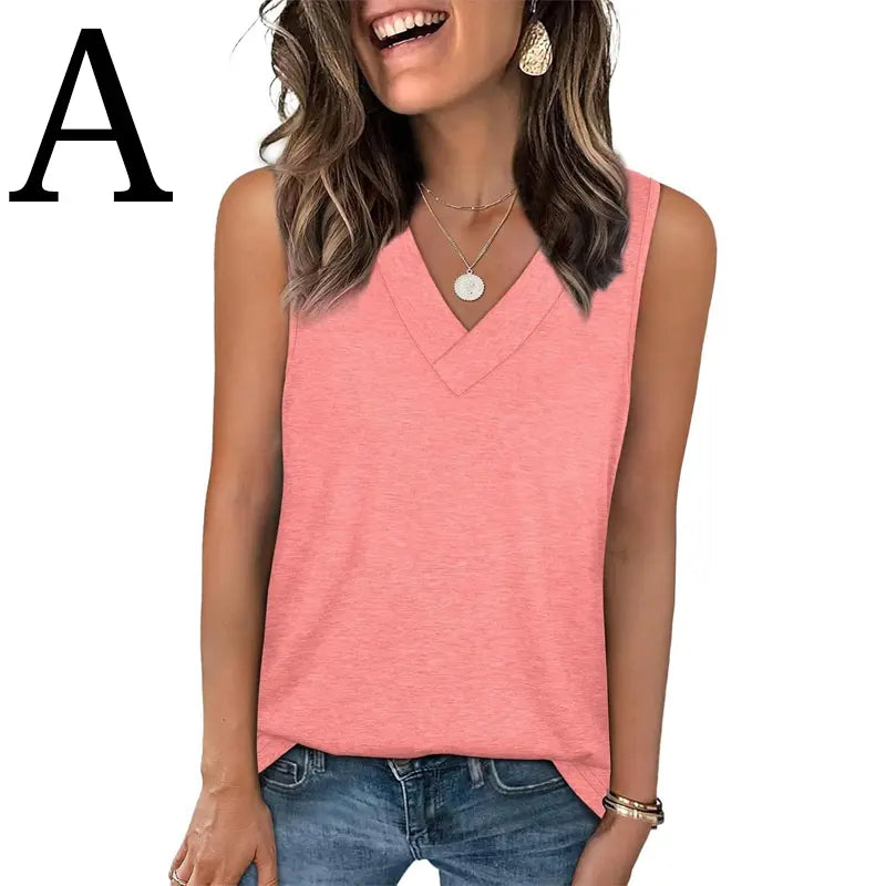 ✨✨Women's Summer V Neck Tank Tops - Trendy Sleeveless Tee