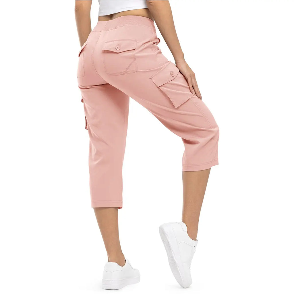 ✨✨Womens Lightweight Capris Hiking Pants 6 Pockets Quick Dry Cargo Outdoor Trip Loose Shorts COMFY  MOMS OVER 30
