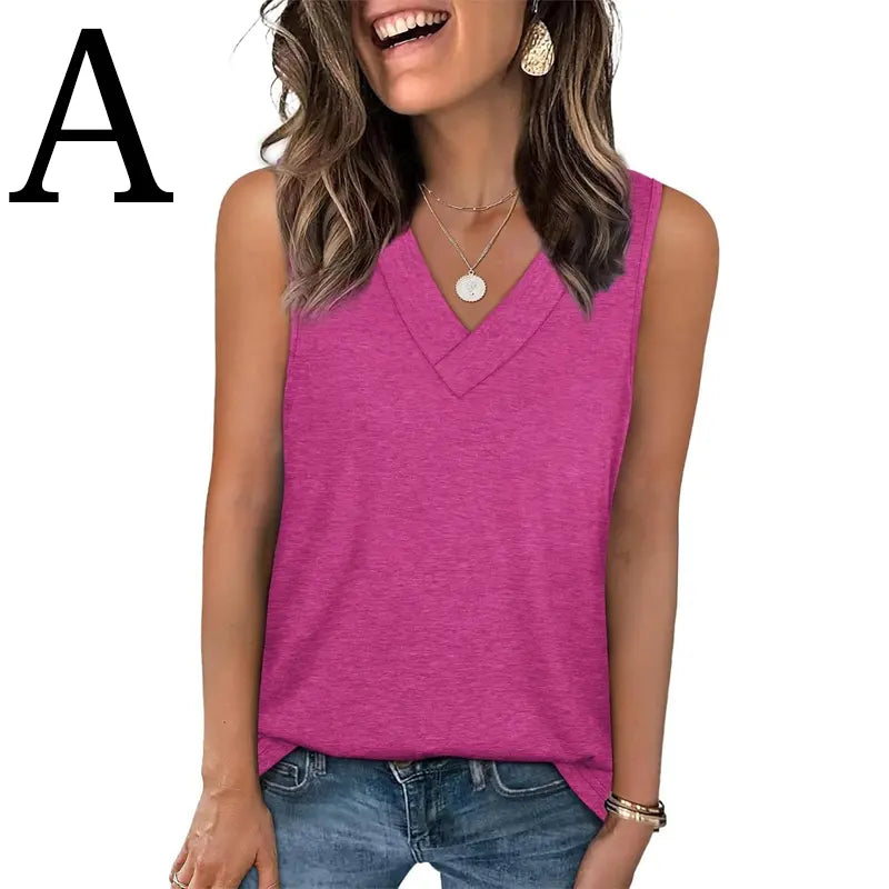 ✨✨Women's Summer V Neck Tank Tops - Trendy Sleeveless Tee