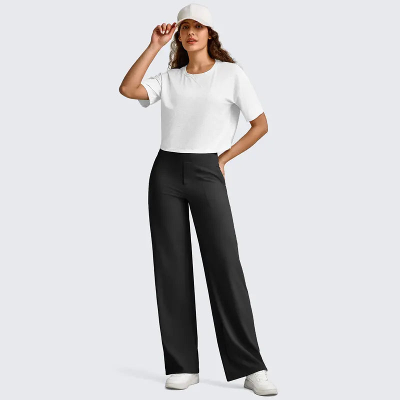 ✨✨Women's High Waist Wide Leg Yoga Pants - Soft Stretch, Pockets, Curvy Plus-Size Clothes, Business Casual Pants for Women, Chic Daily Outfit EverGoing 2026