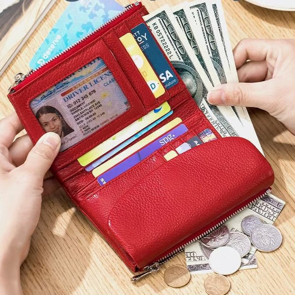 🔥⏰Unisex Pebble Real Leather RFID Wallet🔥