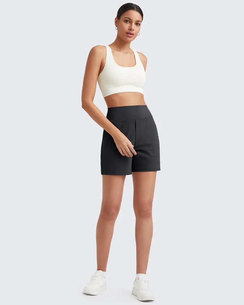 ✨✨Womens High Waist Wide Leg Yoga Shorts 4"/5" Inseam Casual Comfy Pocket Shorts Workout Lounge
