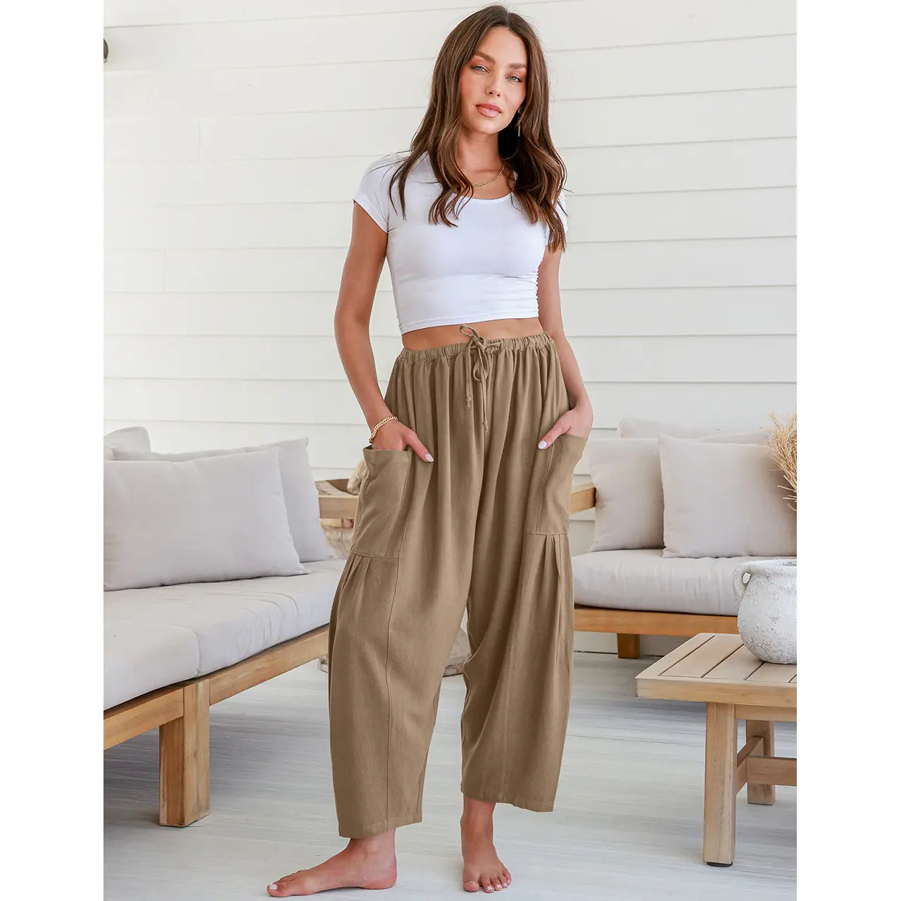 ✨✨Women's Linen Wide Leg Pants - Casual Palazzo Harem