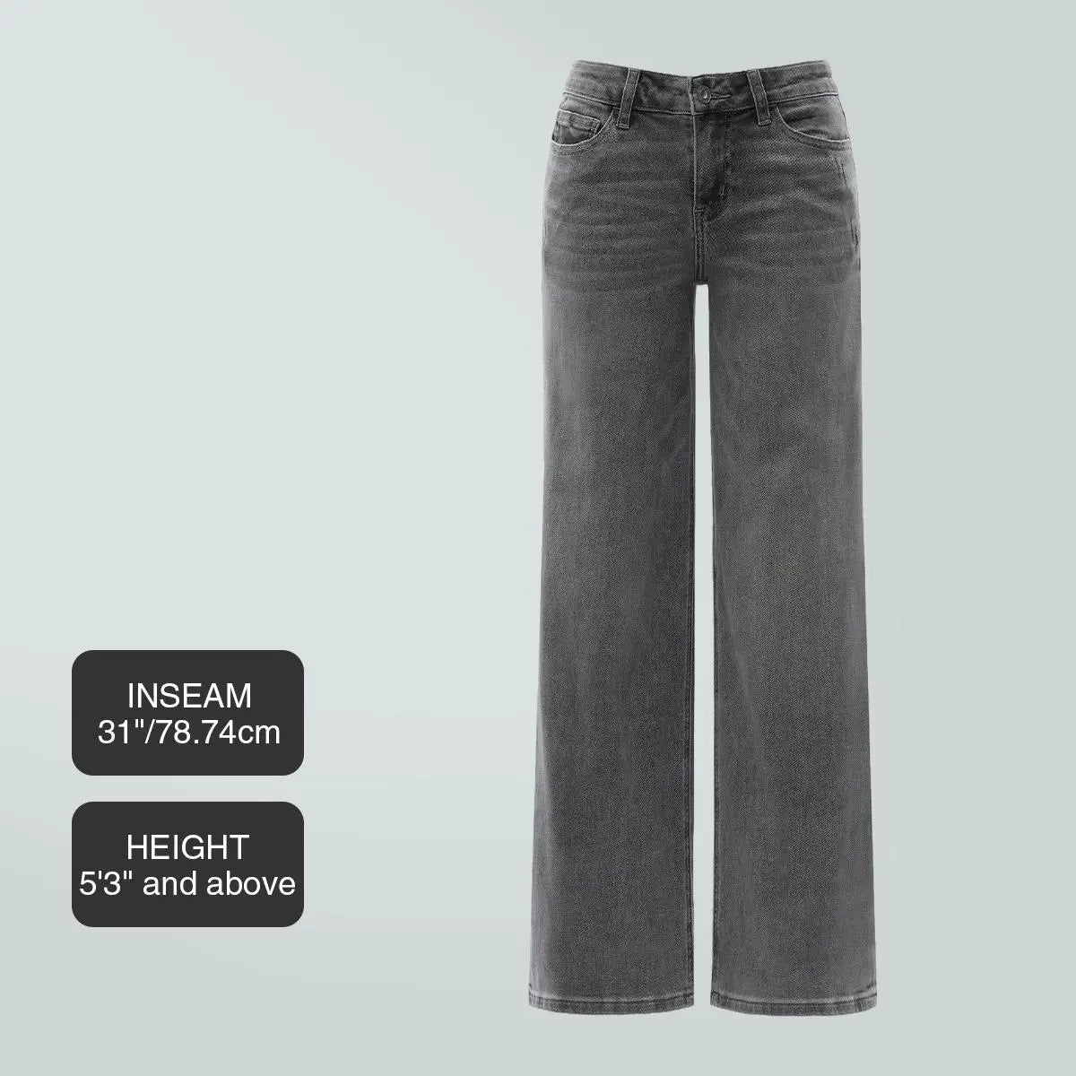 ✨✨Mid-low Rise Baggy Jeans Stretchy Wide Leg for Women Distressed Pants Womenswear Bottom Lady Basic Minimalist Comfortable Denim Tummy Control Curve Hugging Plus Size Regular Size BBL Spring Fashion Daily Outfits