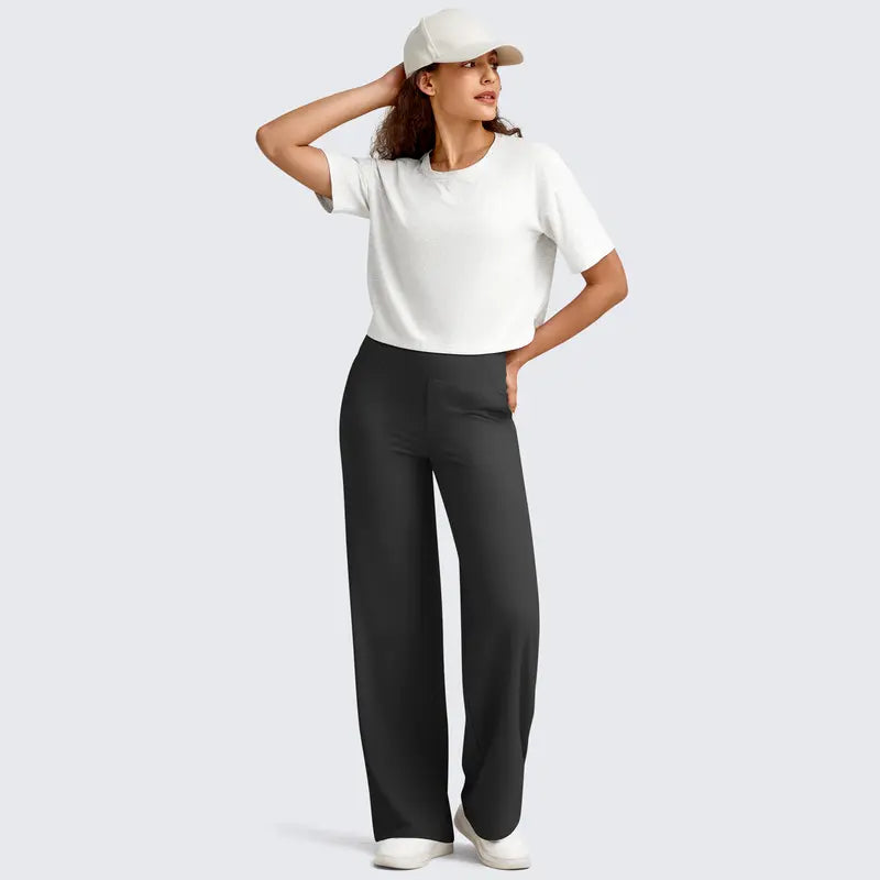 ✨✨Women's High Waist Wide Leg Yoga Pants - Soft Stretch, Pockets, Curvy Plus-Size Clothes, Business Casual Pants for Women, Chic Daily Outfit EverGoing 2026