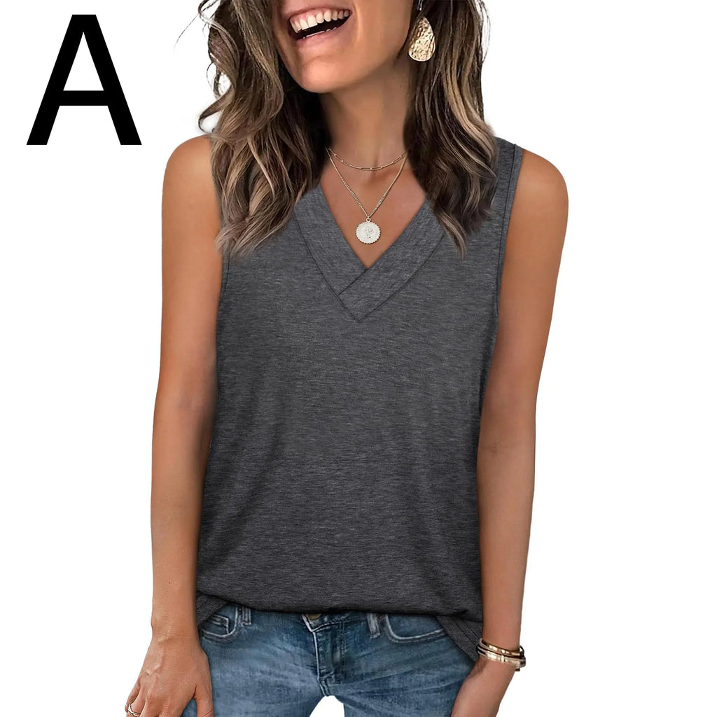 ✨✨Women's Summer V Neck Tank Tops - Trendy Sleeveless Tee
