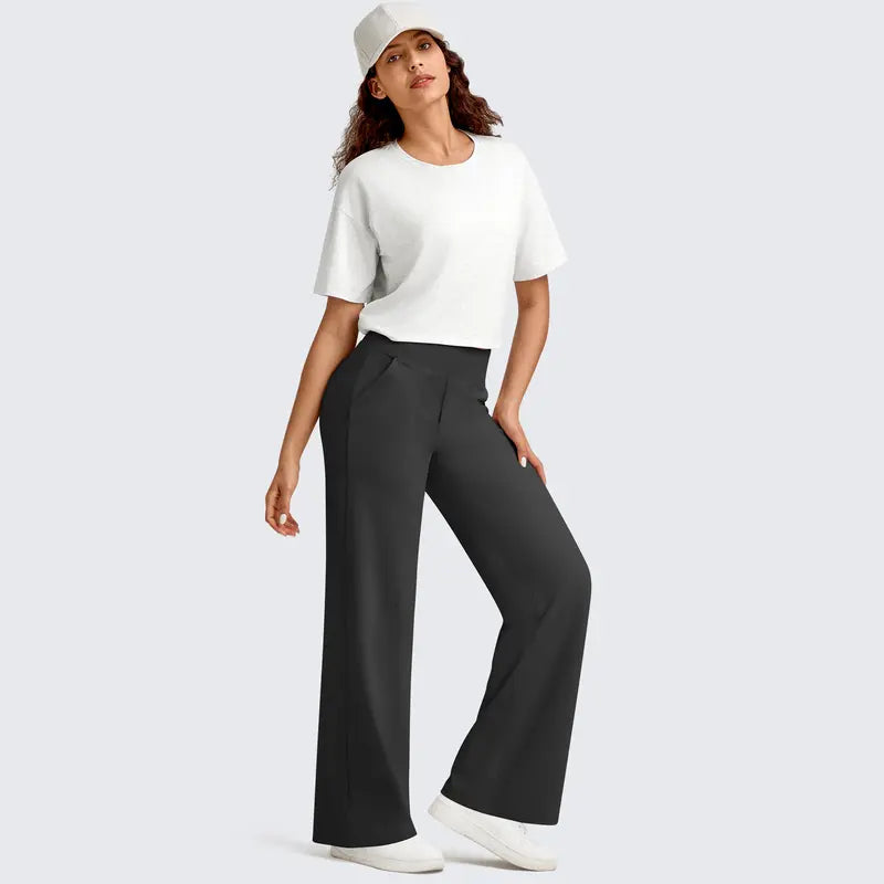 ✨✨Women's High Waist Wide Leg Yoga Pants - Soft Stretch, Pockets, Curvy Plus-Size Clothes, Business Casual Pants for Women, Chic Daily Outfit EverGoing 2026