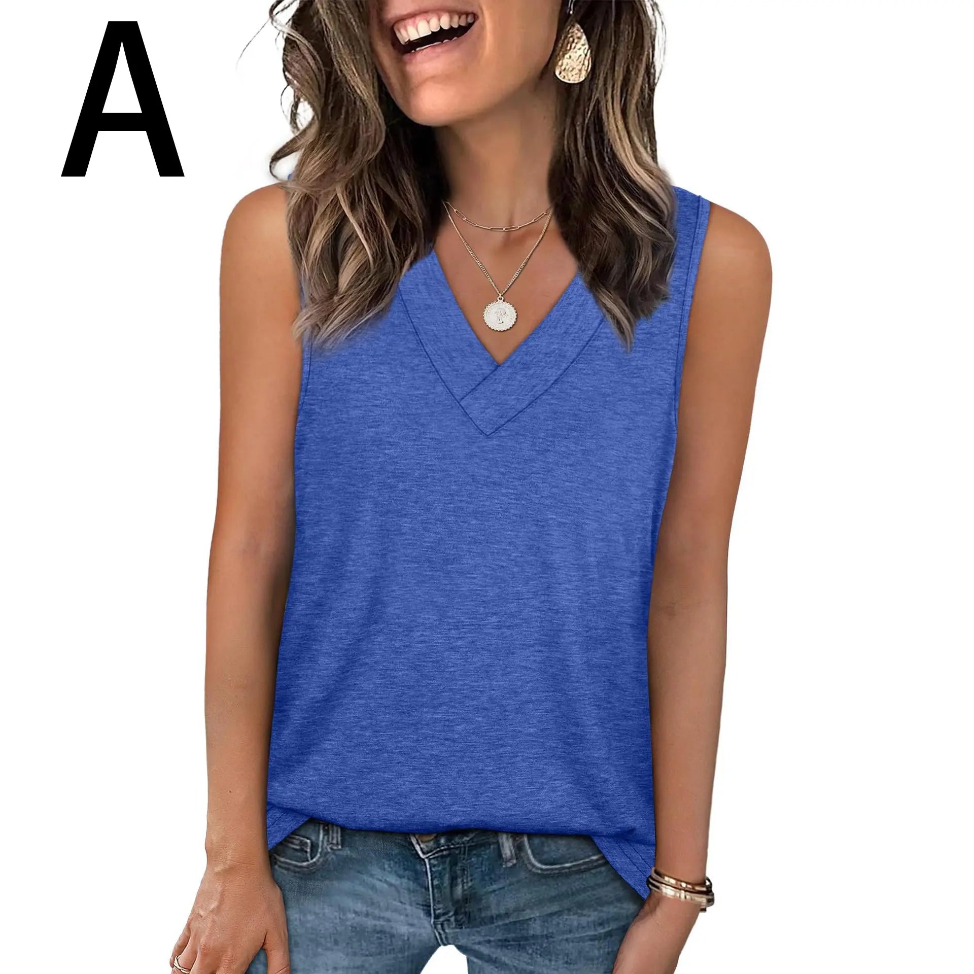 ✨✨Women's Summer V Neck Tank Tops - Trendy Sleeveless Tee